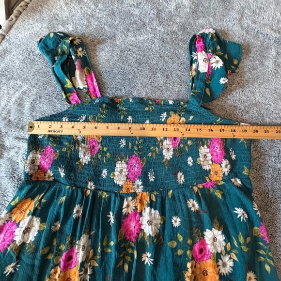 Torrid Womens Top Plus Size‎ 3X Green Floral Flutter Fairy Boho Peplum Hem 18567 - Picture 4 of 9